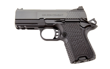 Picture of Wilson Combat SFX9 Sub-Compact 9mm Luger 10+1 15+1 3.25" Stainless Steel Barrel, Black DLC Serrated Stainless Steel Slide, Black Aluminum Frame w/Beavertail & Picatinny Rail, Black G10 Grip SFX8SCR3
