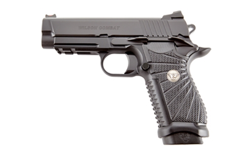 Picture of Wilson Combat EXPERIOR, Single Action Only, Semi-automatic, Metal Frame Pistol, Compact, 9MM, 4" Barrel, Aluminum Frame, Armor Tuff Finish, Black, G10 Aggressive Starburst Grips, Fiber Optic Front Sight and Rear Battlesight, Thumb Safety, Lightrail Frame, 15 Rounds, (2) 849 15-Round Magazines XPD-CPR-9