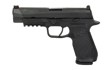 Picture of Wilson Combat P320 9mm Luger 17+1 4.70" Black Steel Barrel, Black DLC Serrated Stainless Steel Slide, Black Polymer Frame w/Picatinny Rail, Curved Trigger, Black Polymer Grip SIGWCP320FPBATC