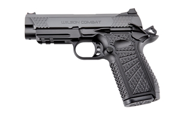 Picture of Wilson Combat SFX9, Semi-automatic, Metal Framed Pistol, Compact, 9MM, 4" Fluted Barrel, DLC Finish, Black, Front and Rear X-Tac Slide Serrations, Integrated Light Rail, Manual Safety, Fiber Optic Front Sight, 15 Rounds, 2 Magazines SFX9-CPR4 SFXCPR4
