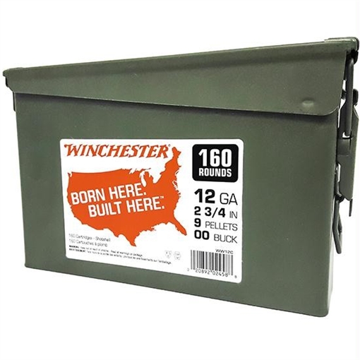 Picture of Winchester Ammo USA 12Gauge 2.75" 9Pellets 00Buck Shot 160rds/2 Case *Ammo Can WW12C