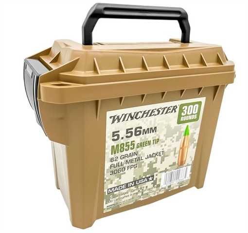 Picture of Winchester Lake City M855 Rifle Ammunition 5.56mm 62 gr. FMJ 3060 fps 300/ct (Polymer Ammo Can) WM855300C