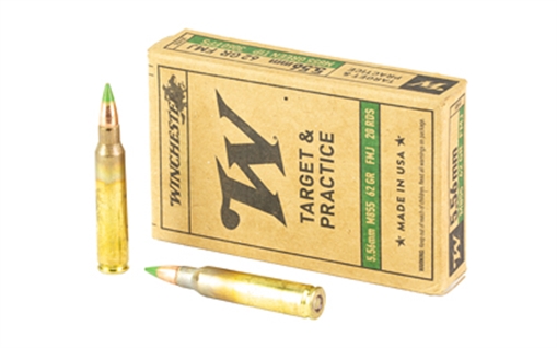 Picture of Winchester Ammo USA M855 Green Tip 5.56x45mmNATO 62gr Full Metal Jacket Lead Core 20 Per Box/50 Case WM855K