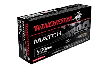 Picture of Winchester Ammo Match 5.56x45mmNATO 77gr Sierra MatchKing BTHP 20 Per Box/10 Case S556M