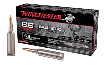 Picture of Winchester Ammo Ballistic Silvertip 6.8Western 170gr Rapid Controlled Expansion Polymer Tip 20 Per Box/10 Case SBST68W