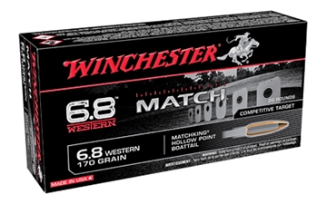 Picture of Winchester Ammo Match 6.8Western 170gr Sierra MatchKing BTHP 20 Per Box/10 Case S68WM