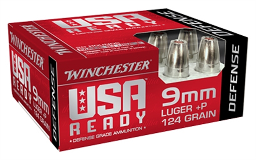 Picture of Winchester Ammunition USA Ready, 9MM, 124Gr, Hex-Vent Hollow Point, +P, 20 Round Box RED9HP