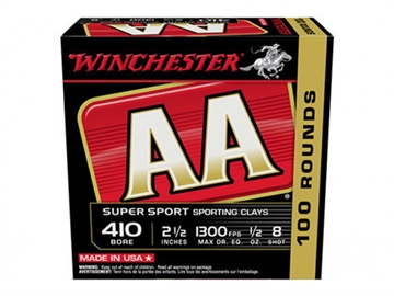 Picture of Winchester Ammo AA Sporting Clay 410Gauge 2.50" 1/2oz 8Shot 100 Per Box/5 Case AASC418VP