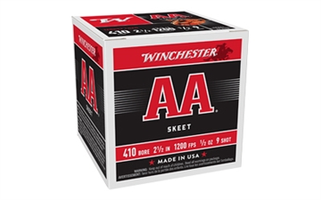 Picture of Winchester Ammunition AA Target Load, 410 Gauge, 2.5", #9, .5 oz, Shotshell, 25 Round Box AA419