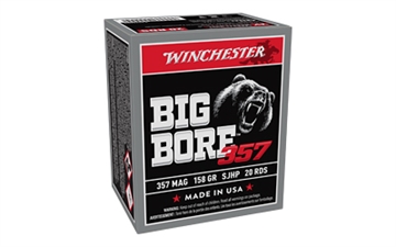Picture of Winchester Ammunition Big Bore, 357 Magnum, 158 Grain, Jacketed Soft Point Bullet, 20 Round Box X357MBB