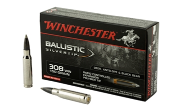 Picture of Winchester Ammo Ballistic Silvertip 308Win 150gr Rapid Controlled Expansion Polymer Tip 20 Per Box/10 Case SBST308