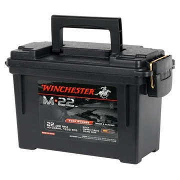 Picture of Winchester Ammo M-22 22LR 40gr Black Copper Plated Round Nose 2000 Per Box/2 Cans *Bulk S22LRTPB