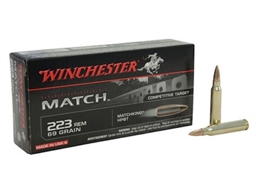 Picture of Winchester Ammo Match 223Rem 69gr Sierra MatchKing BTHP 20 Per Box/10 Case S223M2