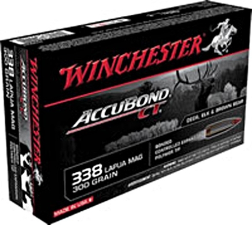 Picture of Winchester 338 LAPUA MAGNUM 300GR NOSLER ACCUBOND CT 20/BOX S338LCT