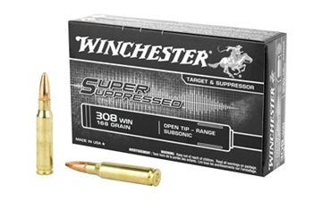Picture of Winchester Winchester Super Suppressed Rifle Ammo 308 Win. 168 gr. Open Tip Range 20 rd. SUP308
