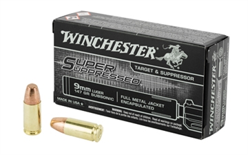 Picture of Winchester Ammo Super Suppressed 9mmLuger Subsonic 147gr Encapsulated Full Metal Jacket 50 Per Box/10 Case SUP9