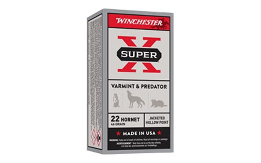 Picture of Winchester Ammo Super X 22Hornet 46gr Jacketed Hollow Point 50 Per Box/10 Case X22H2