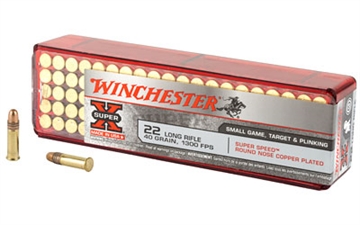 Picture of Winchester Ammo Super X 22LR 40gr Super Speed Round Nose Copper Plated 100 Per Box/20 Case X22LRSS1