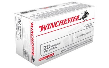 Picture of Winchester Ammunition USA, 30 Carbine, 110 Grain, Full Metal Jacket, 50 Round Box Q3132