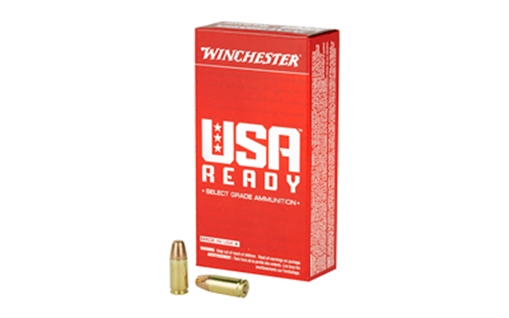 Picture of Winchester Ammo USA Ready 9mmLuger 115gr Full Metal Jacket Flat Nose 50 Per Box/10 Case RED9