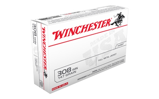 Picture of Winchester Ammunition USA WHITE BOX, 308 Winchester, 147 Grain, Full Metal Jacket, 20 Round Box USA3081