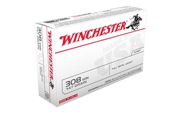 Picture of Winchester Ammunition USA WHITE BOX, 308 Winchester, 147 Grain, Full Metal Jacket, 20 Round Box USA3081