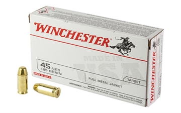 Picture of Winchester Ammunition USA WHITE BOX, 45 ACP, 185 Grain, Full Metal Jacket, 50 Round Box USA45A
