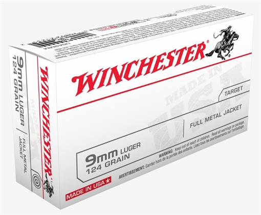 Picture of Winchester Ammo USA 9mmLuger 124gr Full Metal Jacket 50 Per Box/10 Case USA9MM