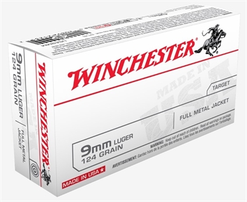 Picture of Winchester Ammo USA 9mmLuger 124gr Full Metal Jacket 50 Per Box/10 Case USA9MM