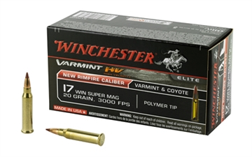 Picture of Winchester Ammo Varmint HV 17WSM 20gr Polymer Tip 50 Per Box/10 Case S17W20