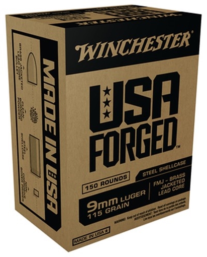 Picture of Winchester Winchester USA Forged Pistol Ammo 9mm 115 gr. FMJ Brass Jacketed Lead Core 150 rd. WIN9S