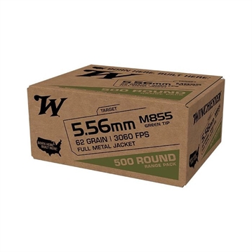 Picture of Winchester Ammo USA M855 Green Tip 5.56x45mmNATO 62gr Full Metal Jacket 500 Per Box/2 Case WM855500