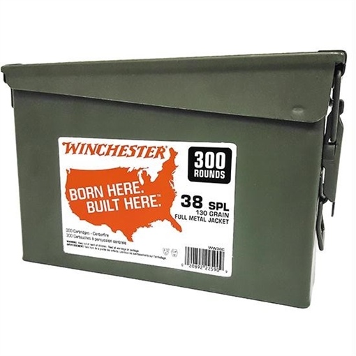Picture of Winchester Ammo USA Ammo Can 38Special 130gr Full Metal Jacket 300 Per Box/2 Case WW38C