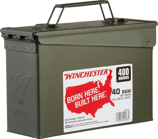 Picture of Winchester Ammo USA Ammo Can 40S&W 165gr Full Metal Jacket Truncated Cone 400 Per Box/2 Case WW40C