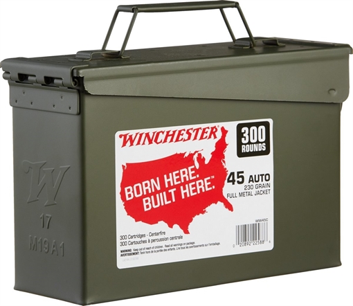 Picture of Winchester Ammo USA Ammo Can 45ACP 230gr Full Metal Jacket 300 Per Box/2 Case WW45C