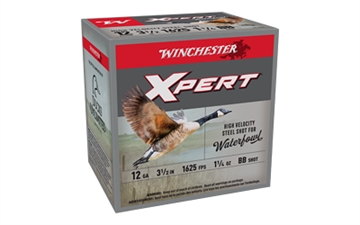 Picture of Winchester Ammunition Xpert HI-Velocity, Steel, 12 Gauge, 3.5", #BB, 1 1/4 oz., Steel Shot, Lead Free, 25 Round Box WEX12LMBB