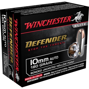 Picture of Winchester Ammo Defender 10mmAuto 180gr Bonded Jacket Hollow Point 20 Per Box/10 Case S10MMPDB