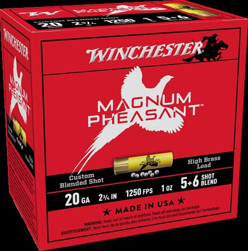 Picture of WINCHESTER 20 GA 2-3/4" 5 & 6 MAGNUM PHEASANT 1 OZ 25RD/BX 10BX/CS MP2056 020892030329