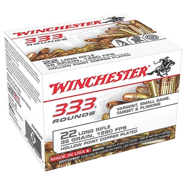Picture of Winchester Ammo USA 22LR 36gr Copper Plated Hollow Point 333 Per Box/10 Case 22LR333HP