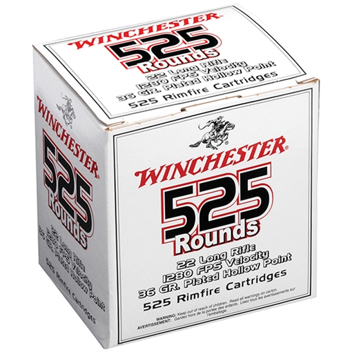 Picture of Winchester Ammo USA 22LR 36gr Copper Plated Hollow Point 525 Per Box/10 Case *Bulk 22LR525HP