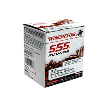 Picture of Winchester Ammo USA 22LR 36gr Copper Plated Hollow Point 555 Per Box/10 Case *Bulk 22LR555HP