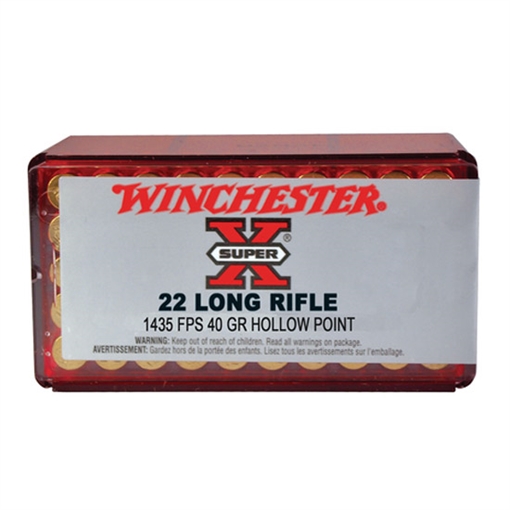 Picture of Winchester Ammo Super X 22LR 40gr Hyper Velocity Hollow Point Copper Plated 100 Per Box/20 Case XHV22LR