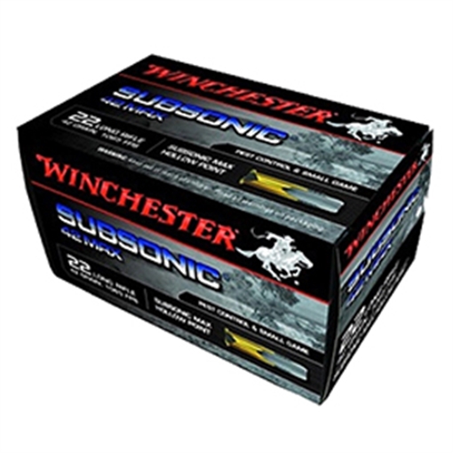 Picture of Winchester Subsonic Rimfire Ammunition .22LR 42gr LHP 1065 fps 50/ct W22SUB42U