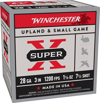 Picture of Winchester Ammunition Super-X, 28 Gauge, 3", #7.5, 1-1/8 oz, Shotshell, 25 Round Box X2837