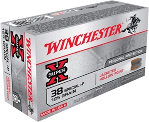 Picture of Winchester Super-X Handgun Ammunition .38 Spl (+P) 125 gr. JHP 945 fps 50/ct X38S7PH