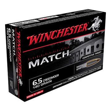 Picture of Winchester Ammo Match 6.5Creedmoor 140gr Sierra MatchKing BTHP 20 Per Box/10 Case S65CM