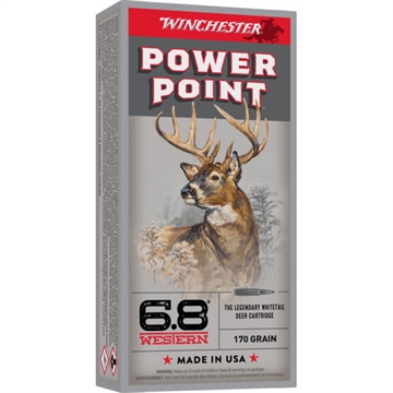 Picture of Winchester Winchester Power Point Rifle Ammo 6.8 Western 170 gr. Powerpoint SX 20 rd. X68W1