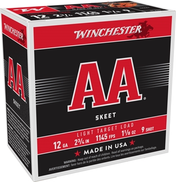 Picture of WINCHESTER AA 12GA 2.75" 1-1/8OZ #9 1145FPS 250RD CASE AA129