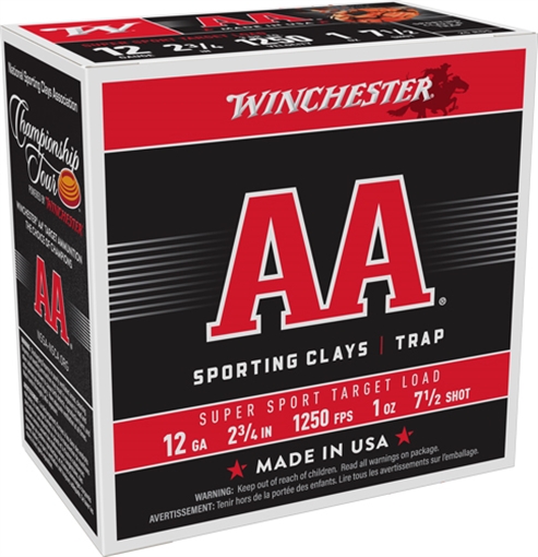 Picture of WINCHESTER AA 12GA 2.75" 1OZ #7.5 1250FPS 250RD CASE LOT AASC12507