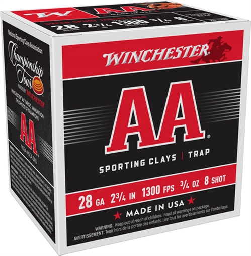Picture of WINCHESTER AA 28GA 2.75" 3/4OZ #8 1300FPS 250RD CASE LOT AASC288
